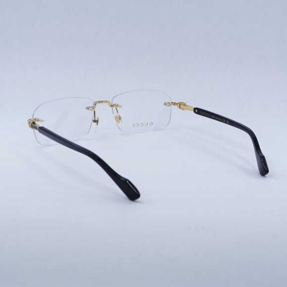 Gucci GG1221O 001 Eyeglasses Gold/Black 56mm Rectangle Frame - Picture 9 of 10